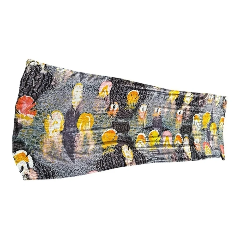 Abstract Feather Multicolor Front Row Society Artist Rectangle Scarf - Picture 3 of 8